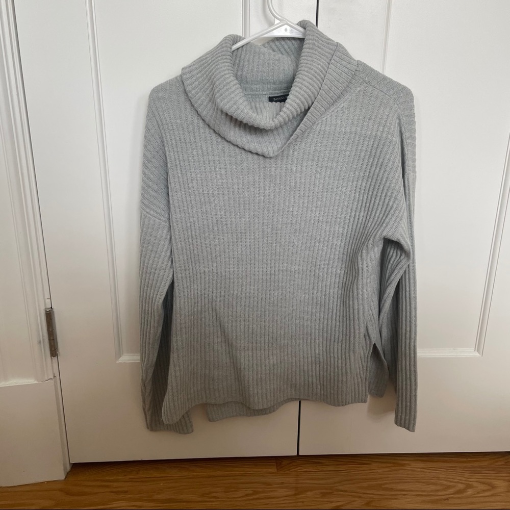Cowl neck knit sweater
